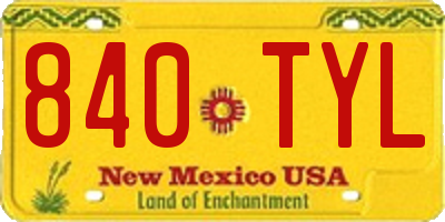 NM license plate 840TYL