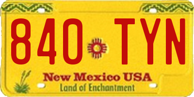NM license plate 840TYN