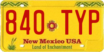 NM license plate 840TYP