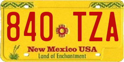 NM license plate 840TZA
