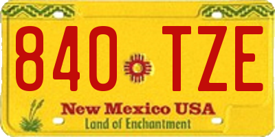 NM license plate 840TZE