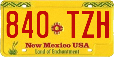 NM license plate 840TZH