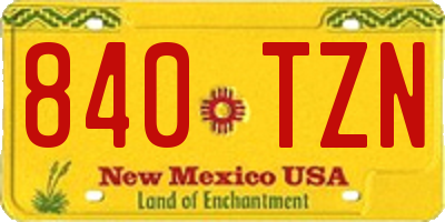 NM license plate 840TZN