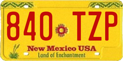 NM license plate 840TZP