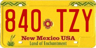 NM license plate 840TZY