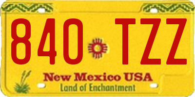 NM license plate 840TZZ