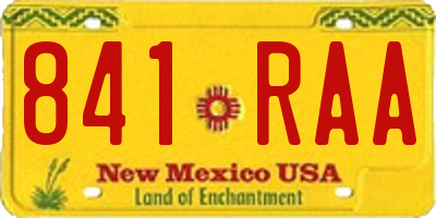 NM license plate 841RAA