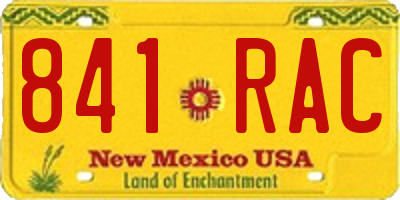 NM license plate 841RAC