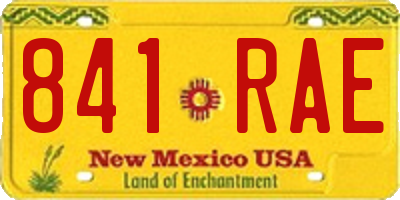 NM license plate 841RAE