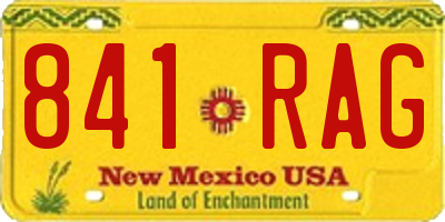 NM license plate 841RAG