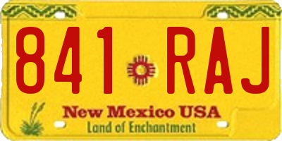 NM license plate 841RAJ