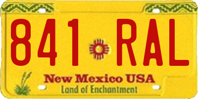 NM license plate 841RAL