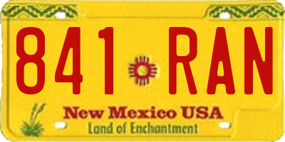 NM license plate 841RAN