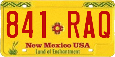 NM license plate 841RAQ