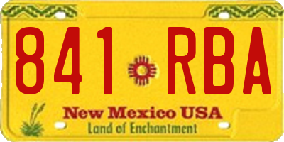 NM license plate 841RBA