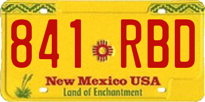 NM license plate 841RBD