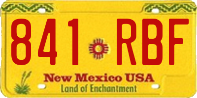 NM license plate 841RBF