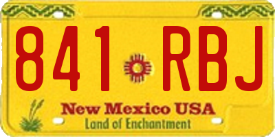 NM license plate 841RBJ