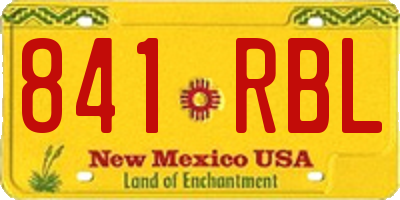 NM license plate 841RBL