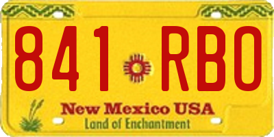 NM license plate 841RBO