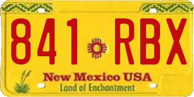 NM license plate 841RBX