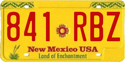 NM license plate 841RBZ