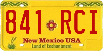 NM license plate 841RCI