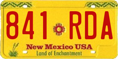 NM license plate 841RDA