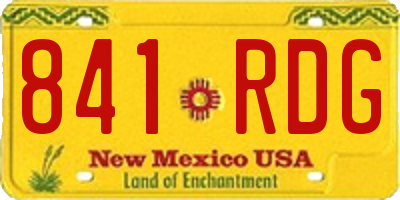 NM license plate 841RDG