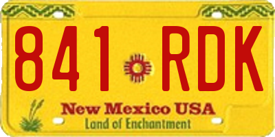 NM license plate 841RDK