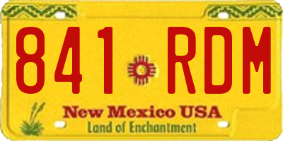 NM license plate 841RDM