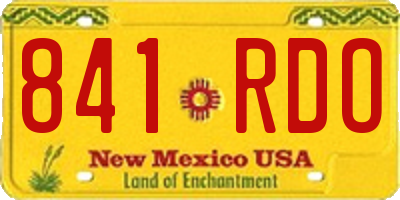 NM license plate 841RDO