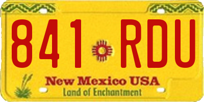 NM license plate 841RDU