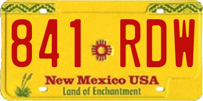 NM license plate 841RDW