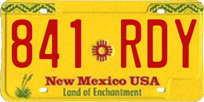 NM license plate 841RDY