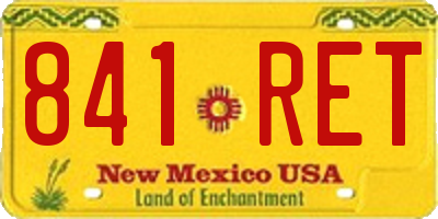 NM license plate 841RET