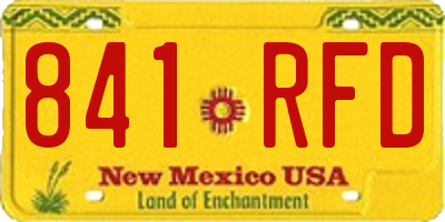 NM license plate 841RFD