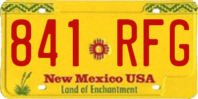 NM license plate 841RFG