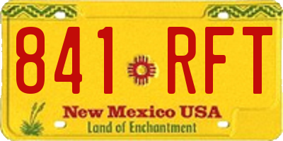 NM license plate 841RFT