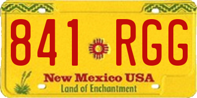 NM license plate 841RGG