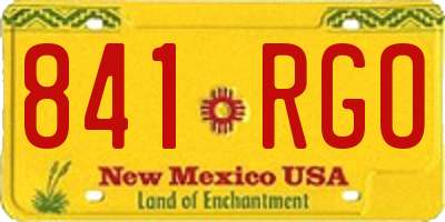 NM license plate 841RGO