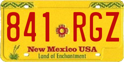 NM license plate 841RGZ