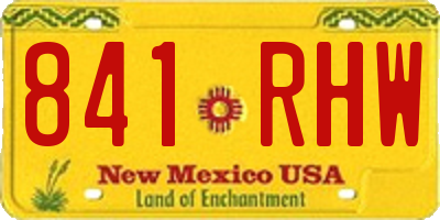NM license plate 841RHW