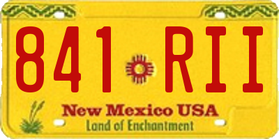 NM license plate 841RII