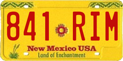 NM license plate 841RIM