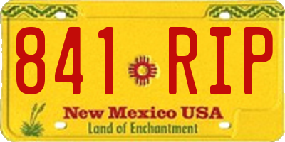 NM license plate 841RIP