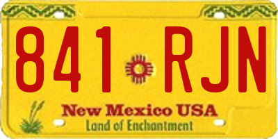 NM license plate 841RJN