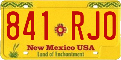 NM license plate 841RJO