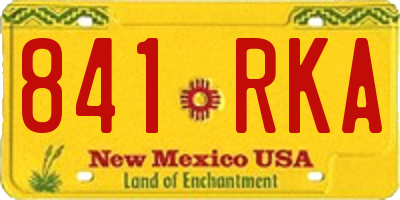NM license plate 841RKA