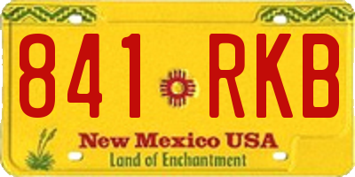 NM license plate 841RKB